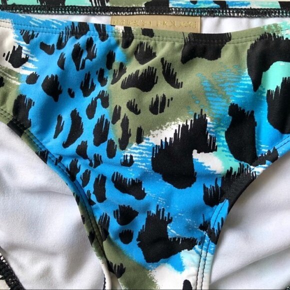 Beach House Animal Print Bikini Bottom Side Tie Swim Size 6 - Picture 5 of 9